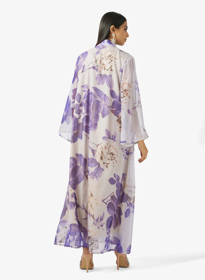 Khizana Floral Print Jalabiya